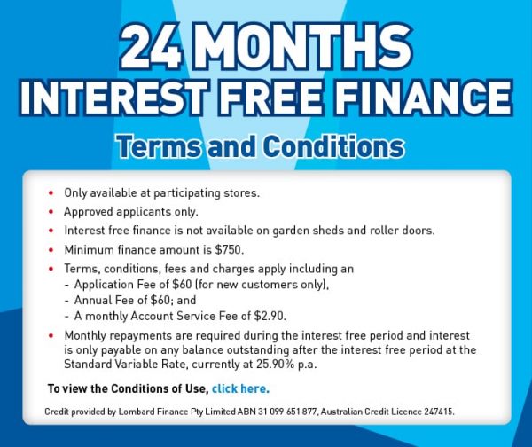 24 Months Interest Free Finance Outdoor World